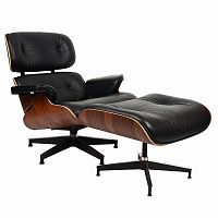 кресло eames style lounge chairчерное с коричневым в Старом Осколе