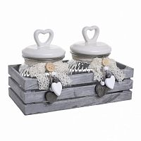 банка love с крышкой, набор 2 шт. на подставке серого цвета в Старом Осколе