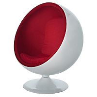 кресло-шар eero ball chair бело-красное в Старом Осколе