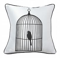 подушка с птичкой в клетке birdie in a cage white в Старом Осколе