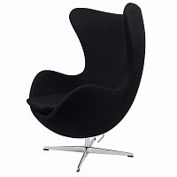 кресло arne jacobsen style egg chair черное в Старом Осколе