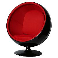 кресло eero ball chair черно-красное в Старом Осколе