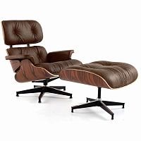 кресло eames style lounge chair & ottoman premium коричневое в Старом Осколе