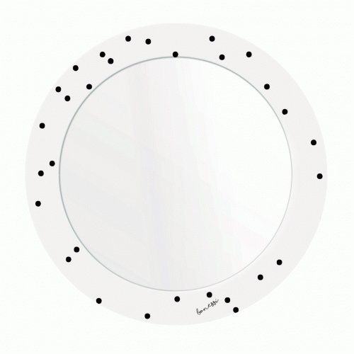 зеркало с рисунком белое круглое черные точки pois в Старом Осколе