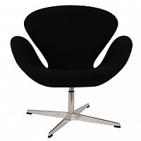 кресло arne jacobsen style swan chair черная шерсть в Старом Осколе