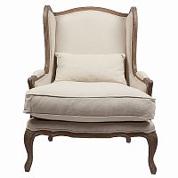 кресло мягкое с ушами lorraine chair with burlap бежевое в Старом Осколе