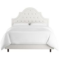 кровать двуспальная 180х200 белая с каретной стяжкой harvey tufted white в Старом Осколе