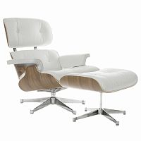 кресло eames style lounge chair & ottoman белое в Старом Осколе