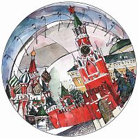 тарелка сувенирная спасская башня в Старом Осколе