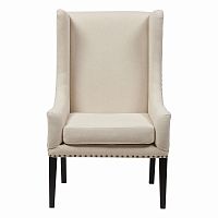 кресло мягкое с ушами белое nailhead fabric armchair в Старом Осколе