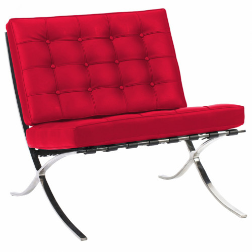 кресло barcelona chair кожа красное в Старом Осколе