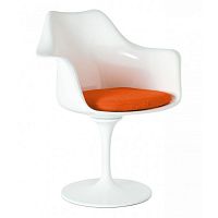 кресло tulip armchair бело-оранжевое шерсть в Старом Осколе