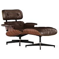 кресло lounge chair & ottoman коричневое в Старом Осколе