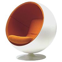 кресло eero ball chair бело-оранжевое в Старом Осколе