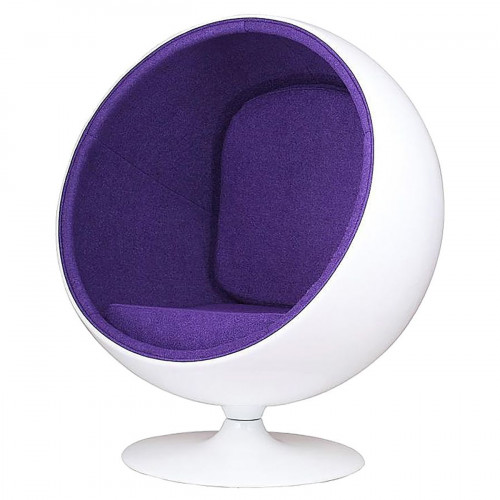 кресло eero ball chair бело-фиолетовое в Старом Осколе