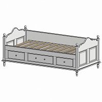 кровать-кушетка 90х190 с ящиками белая нордик в Старом Осколе