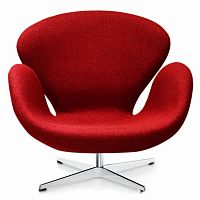 кресло swan chair темно-красное в Старом Осколе