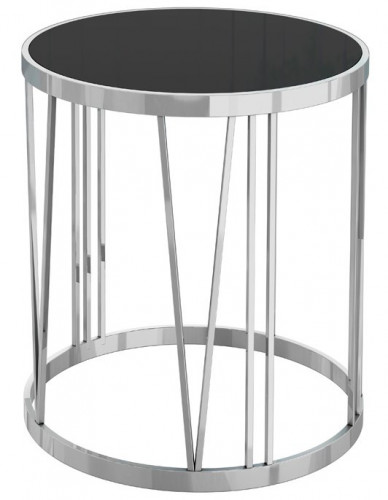 стол журнальный silver drum хром, черный в Старом Осколе