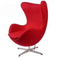 кресло arne jacobsen style egg chair красная шерсть в Старом Осколе