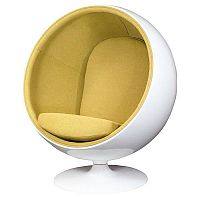 кресло eero ball chair бело-горчичное в Старом Осколе