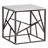 стол журнальный black chrome cube 55*55*56 см хром, белый в Старом Осколе