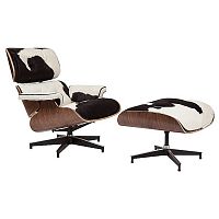 кресло lounge chair & ottoman черно-белое в Старом Осколе